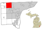 Wayne County Michigan Incorporated and Unincorporated areas Livonia highlighted